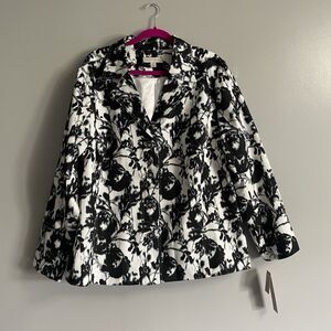 NEW With Tags Laura Ashley Jacket 3X Women’s Palm Beach Black White